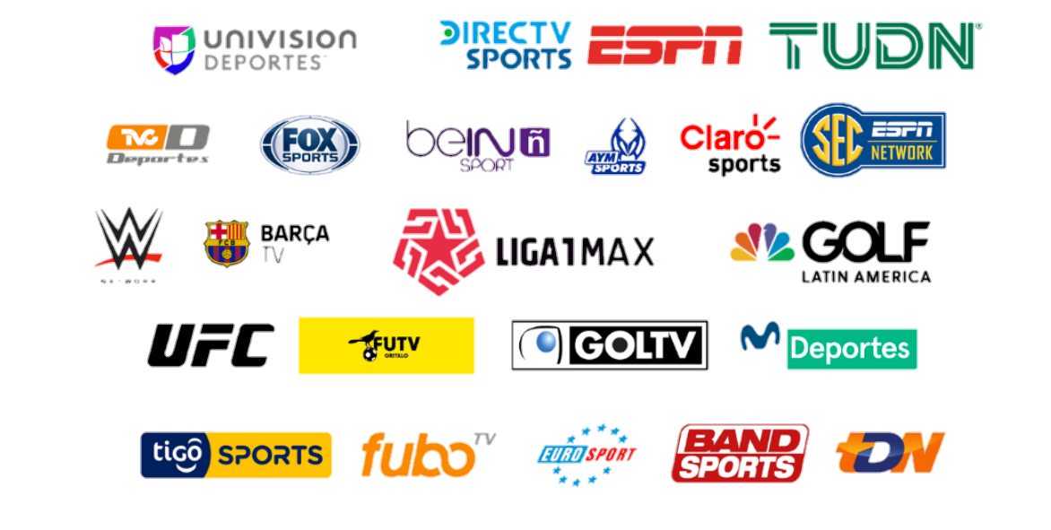 Imagen de contenido deportivo con logos de ligas